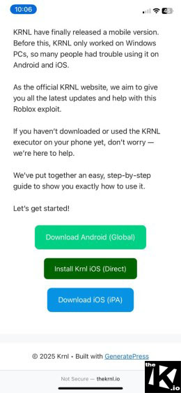 Click Install Krnl iOS Direct